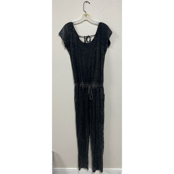 Promesa Women's True To You Vintage Washed Grey Drawstring Jumpsuit Size Small - Picture 3 of 12
